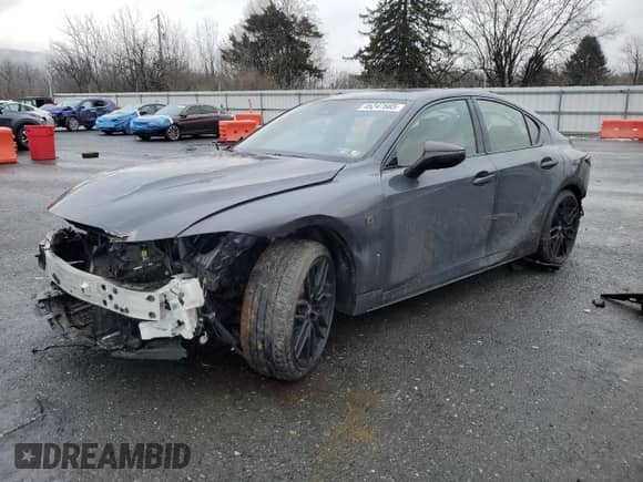 2024 Lexus IS 500 F Sport Performance z VIN JTHAP1D23R5005922, wystawiony jako Copart lot #45247665 z przebiegiem 5 774 mil mil oraz Szkoda całkowita • Salvage title. Historia ofert i sprzedaży dostępna na DreamBid. Obrazek 1.