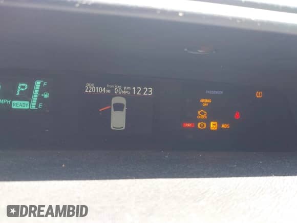 2012 Toyota Prius One with VIN JTDKDTB33C1522173, listed as a IAAI auction lot 42893189 with 220,104 mi miles and . Bid and sale history available at DreamBid. Image 7.