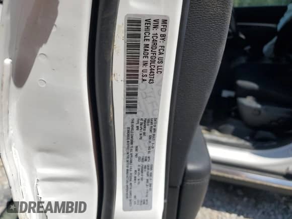 2020 Dodge Durango Pursuit with VIN 1C4RDJFG0LC443743, listed as a Copart auction lot 81038235 with 50,377 mi miles and Salvage title. Bid and sale history available at DreamBid. Image 13.