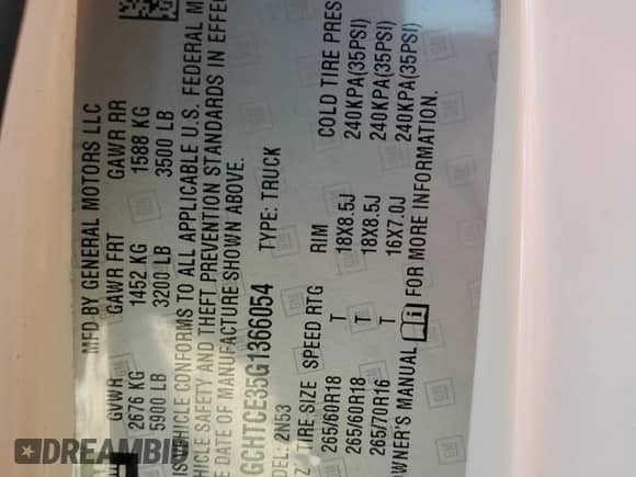 2016 Chevrolet Colorado 4WD LT z VIN 1GCHTCE35G1366054, wystawiony jako Copart lot #61624905 z przebiegiem 44 715 mil mil oraz Szkoda całkowita • Salvage title. Historia ofert i sprzedaży dostępna na DreamBid. Obrazek 12.