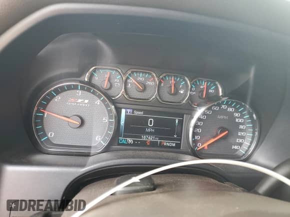 2015 Chevrolet Silverado 1500 LTZ with VIN 3GCUKSEC0FG143710, listed as a Copart auction lot 52581215 with 167,421 mi miles and Salvage title. Bid and sale history available at DreamBid. Image 9.