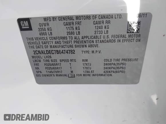 2011 Chevrolet Equinox 1LT с VIN 2CNALDEC7B6474782, выставлен на аукционе IAAI как лот 43437919 с пробегом 88 338 миль миль и . История ставок и продаж доступна на DreamBid. Изображение 9.