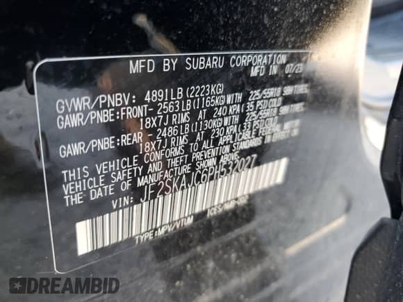 2023 Subaru Forester Special Sports z VIN JF2SKAJC6PH532027, wystawiony jako Copart lot #66702985 z przebiegiem 13 748 mil mil oraz Szkoda całkowita • Salvage title. Historia ofert i sprzedaży dostępna na DreamBid. Obrazek 13.