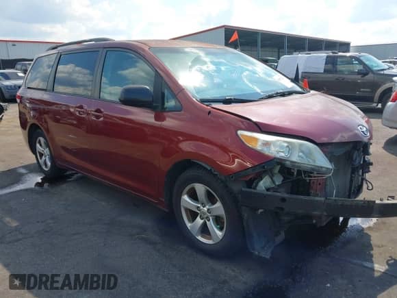 2013 Toyota Sienna LE AAS with VIN 5TDKK3DC4DS393304, listed as a IAAI auction lot 43157223 with 126,460 mi miles and . Bid and sale history available at DreamBid. Image 1.