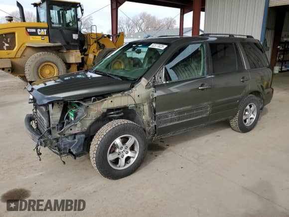 2006 Honda Pilot EX-L z VIN 5FNYF28616B024310, wystawiony jako Copart lot #52377025 z przebiegiem 195 107 mil mil oraz Czysty tytuł • Clean title. Historia ofert i sprzedaży dostępna na DreamBid. Obrazek 1.