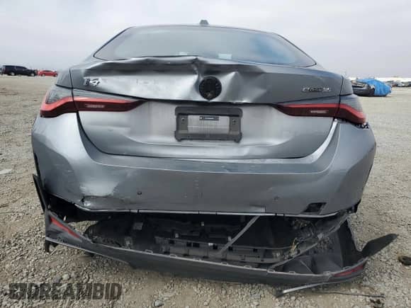 2024 BMW i4 eDrive35 with VIN WBY43AW08RFT26952, listed as a Copart auction lot 58267465 with 16,651 mi miles and Salvage title. Bid and sale history available at DreamBid. Image 6.