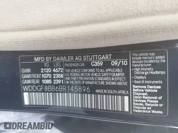 2011 Mercedes-Benz C 300 Sport z VIN WDDGF8BB6BR145896, wystawiony jako Copart lot #84426195 z przebiegiem 113 547 mil mil oraz Czysty tytuł • Clean title. Historia ofert i sprzedaży dostępna na DreamBid. Obrazek 10.