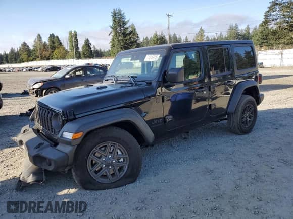 2025 Jeep Wrangler Sport S с VIN 1C4PJXDN4SW566642, выставлен на аукционе Copart как лот 71816915 с пробегом 936 миль миль и Списание • Salvage title. История ставок и продаж доступна на DreamBid. Изображение 1.
