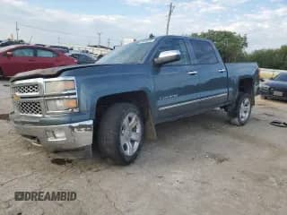 2014 Chevrolet Silverado 1500 LTZ with VIN 3GCUKSEC7EG342915, listed as a Copart auction lot 84638335 with 154,400 mi miles and Salvage title. Bid and sale history available at DreamBid. Image 1.