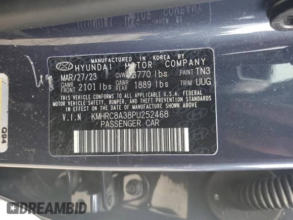 2023 Hyundai Venue SEL с VIN KMHRC8A38PU252468, выставлен на аукционе Copart как лот 69388375 с пробегом 52 249 миль миль и Списание • Salvage title. История ставок и продаж доступна на DreamBid. Изображение 13.