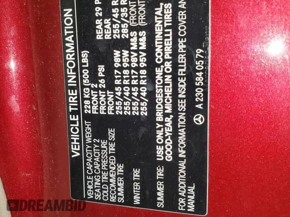 2005 Mercedes-Benz SL 500 with VIN WDBSK75F35F102923, listed as a Copart auction lot 85720065 with Not provided miles and Salvage title. Bid and sale history available at DreamBid. Image 13.