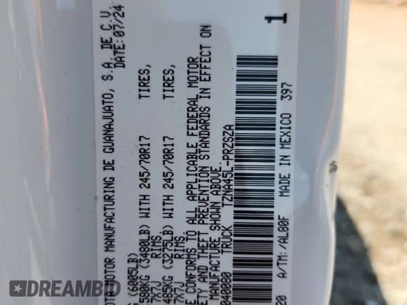 2024 Toyota Tacoma SR5 с VIN 3TYLB5JN6RT040080, выставлен на аукционе Copart как лот 63592565 с пробегом 7 596 миль миль и Списание • Salvage title. История ставок и продаж доступна на DreamBid. Изображение 13.