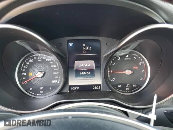 2015 Mercedes-Benz C 300 with VIN 55SWF4JB3FU070892, listed as a Copart auction lot 80575965 with 148,458 mi miles and Salvage title. Bid and sale history available at DreamBid. Image 9.