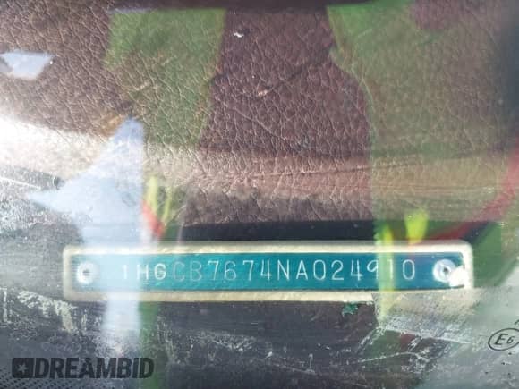 1992 Honda Accord с VIN 1HGCB7674NA024910, выставлен на аукционе IAAI как лот 43206864 с пробегом 47 061 миль миль и . История ставок и продаж доступна на DreamBid. Изображение 11.