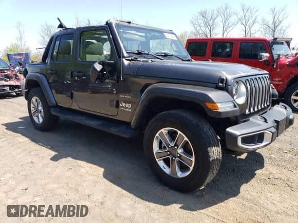 2021 Jeep Wrangler Unlimited Sahara z VIN 1C4HJXEN6MW609397, wystawiony jako Copart lot #54673565 z przebiegiem 42 601 mil mil oraz Szkoda całkowita • Salvage title. Historia ofert i sprzedaży dostępna na DreamBid. Obrazek 4.