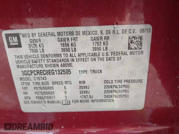 2014 Chevrolet Silverado 1500 LT z VIN 3GCPCREC8EG132505, wystawiony jako IAAI lot #42872331 z przebiegiem 149 148 mil mil oraz . Historia ofert i sprzedaży dostępna na DreamBid. Obrazek 9.
