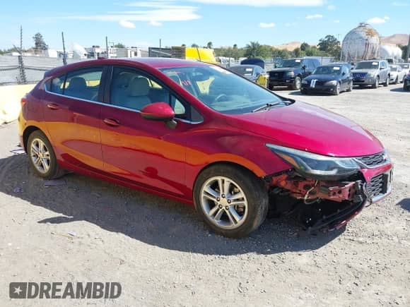 2017 Chevrolet Cruze LT with VIN 3G1BE6SM7HS581684, listed as a IAAI auction lot 43172860 with 63,468 mi miles and . Bid and sale history available at DreamBid. Image 1.