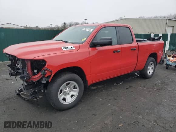 2023 Ram 1500 Tradesman with VIN 1C6RRFCG1PN697594, listed as a Copart auction lot 88673405 with 18,303 mi miles and Salvage title. Bid and sale history available at DreamBid. Image 1.