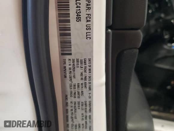 2020 Jeep Grand Cherokee SRT с VIN 1C4RJFDJ7LC413465, выставлен на аукционе Copart как лот 81673085 с пробегом 79 815 миль миль и Списание • Salvage title. История ставок и продаж доступна на DreamBid. Изображение 13.