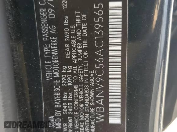 2010 BMW 5 Series 535i xDrive z VIN WBANV9C56AC139565, wystawiony jako Copart lot #61691685 z przebiegiem 82 731 mil mil oraz Czysty tytuł • Clean title. Historia ofert i sprzedaży dostępna na DreamBid. Obrazek 12.