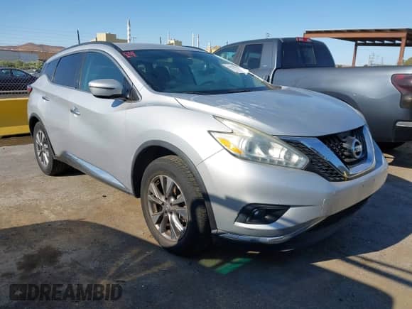 2016 Nissan Murano S with VIN 5N1AZ2MG4GN108448, listed as a IAAI auction lot 42979572 with 107,556 mi miles and . Bid and sale history available at DreamBid. Image 1.