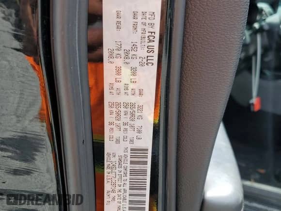 2020 Dodge Durango R/T z VIN 1C4SDJCT7LC297148, wystawiony jako Copart lot #85106745 z przebiegiem 102 293 mil mil oraz Nie do naprawy • Non repairable. Historia ofert i sprzedaży dostępna na DreamBid. Obrazek 13.