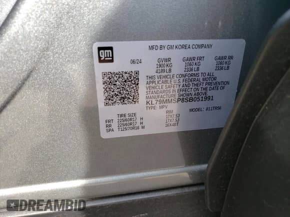 2025 Chevrolet TrailBlazer LS с VIN KL79MMSP8SB051991, выставлен на аукционе Copart как лот 69136975 с пробегом 2 674 миль миль и Списание • Salvage title. История ставок и продаж доступна на DreamBid. Изображение 13.