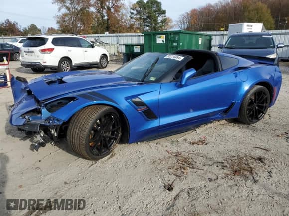 2019 Chevrolet Corvette Grand Sport 1LT with VIN 1G1YW2D73K5114299, listed as a Copart auction lot 82214464 with 56,131 mi miles and Salvage title. Bid and sale history available at DreamBid. Image 1.