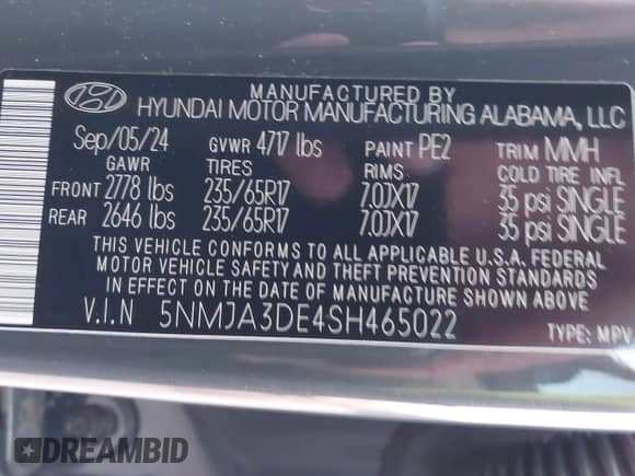 2025 Hyundai Tucson SE with VIN 5NMJA3DE4SH465022, listed as a IAAI auction lot 42907363 with 12,136 mi miles and . Bid and sale history available at DreamBid. Image 9.