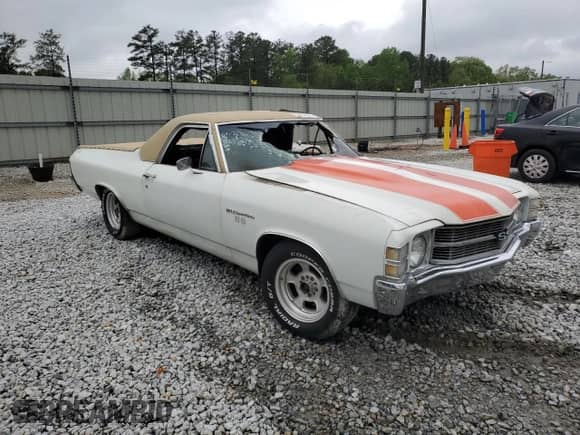 1971 Chevrolet El Camino with VIN 136801L126108, listed as a Copart auction lot 52032275 with Not provided miles and Non repairable. Bid and sale history available at DreamBid. Image 4.