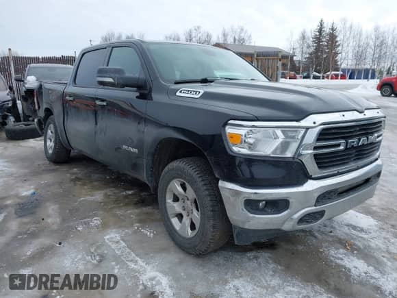 2020 Ram 1500 Big Horn with VIN 1C6RRFFG0LN334919, listed as a IAAI auction lot 41916766 with 45,237 mi miles and . Bid and sale history available at DreamBid. Image 1.