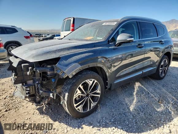 2020 Hyundai Santa Fe Limited with VIN 5NMS5CAAXLH259649, listed as a Copart auction lot 80755535 with 77,863 mi miles and Salvage title. Bid and sale history available at DreamBid. Image 1.