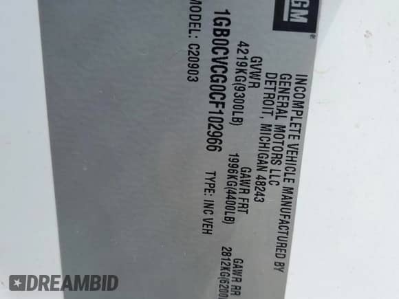 2012 Chevrolet Silverado 2500HD Work Truck z VIN 1GB0CVCG0CF102966, wystawiony jako Copart lot #59737985 z przebiegiem Nie podano mil oraz Szkoda całkowita • Salvage title. Historia ofert i sprzedaży dostępna na DreamBid. Obrazek 12.