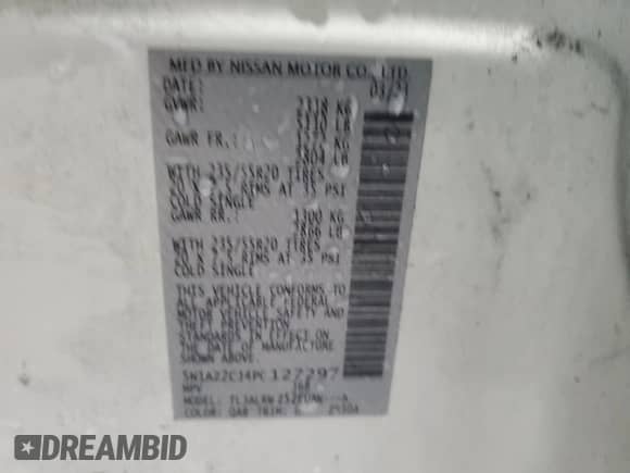 2023 Nissan Murano SL с VIN 5N1AZ2CJ4PC127297, выставлен на аукционе Copart как лот 45851235 с пробегом 55 478 миль миль и Чистый • Clean title. История ставок и продаж доступна на DreamBid. Изображение 13.