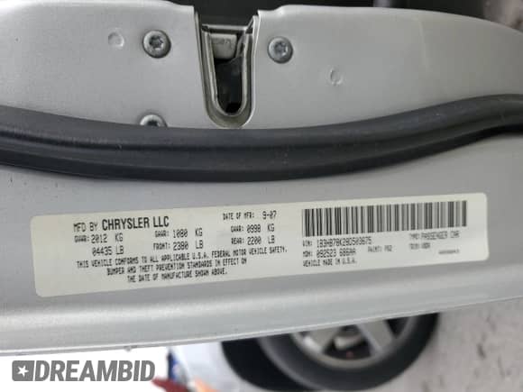 2008 Dodge Caliber R/T with VIN 1B3HB78K28D503675, listed as a Copart auction lot 42827395 with 161,960 mi miles and Salvage title. Bid and sale history available at DreamBid. Image 15.