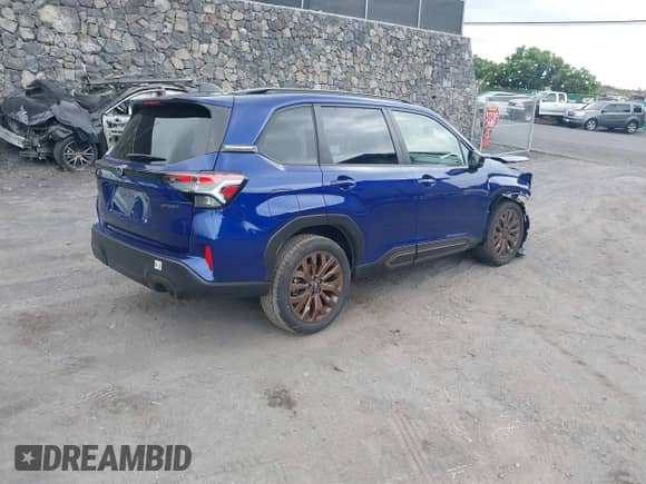 2025 Subaru Forester z VIN JF2SLDFC6SH427861, wystawiony jako IAAI lot #43348588 z przebiegiem Nie podano mil oraz . Historia ofert i sprzedaży dostępna na DreamBid. Obrazek 4.