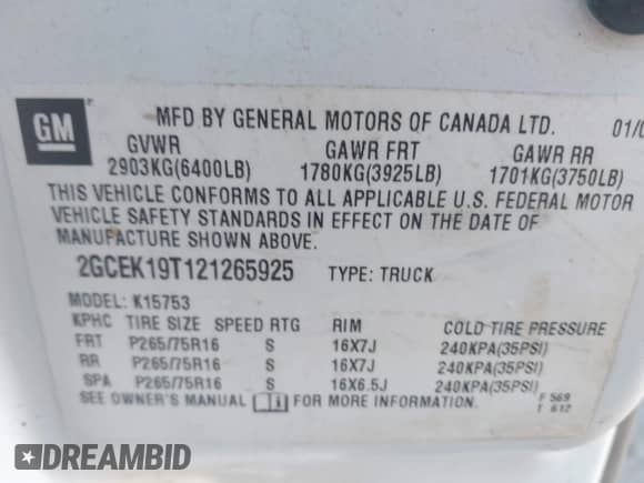 2002 Chevrolet Silverado 1500 LS с VIN 2GCEK19T121265925, выставлен на аукционе IAAI как лот 43473166 с пробегом 411 685 миль миль и . История ставок и продаж доступна на DreamBid. Изображение 9.