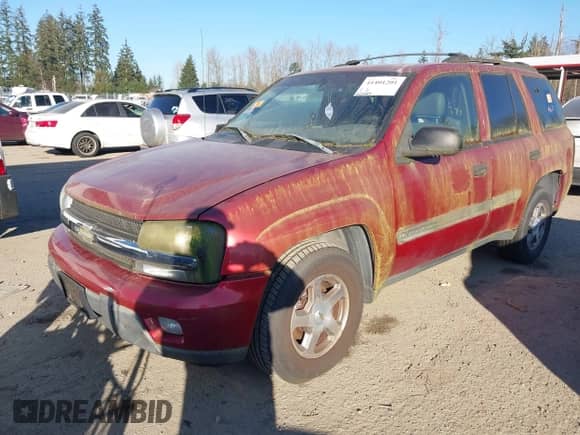 2002 Chevrolet TrailBlazer LS z VIN 1GNDT13S722423460, wystawiony jako IAAI lot #41401201 z przebiegiem 203 385 mil mil oraz . Historia ofert i sprzedaży dostępna na DreamBid. Obrazek 2.