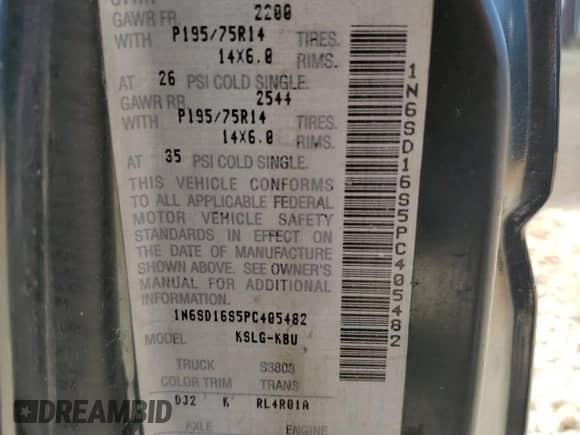 1993 Nissan Frontier с VIN 1N6SD16S5PC405482, выставлен на аукционе Copart как лот 62842845 с пробегом 238 468 миль миль и Чистый • Clean title. История ставок и продаж доступна на DreamBid. Изображение 12.