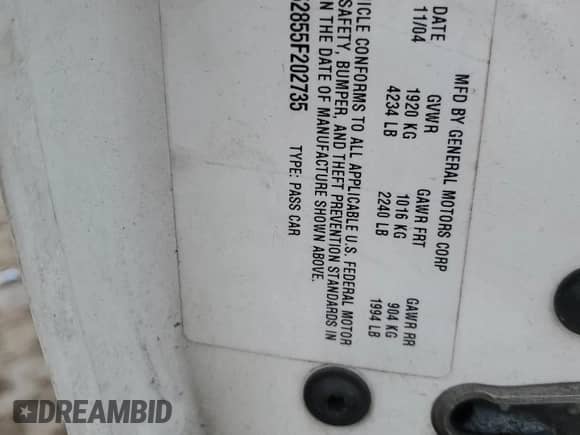 2005 Chevrolet Malibu с VIN 1G1ZS52855F202735, выставлен на аукционе Copart как лот 80476745 с пробегом Не указан миль и Списание • Salvage title. История ставок и продаж доступна на DreamBid. Изображение 12.