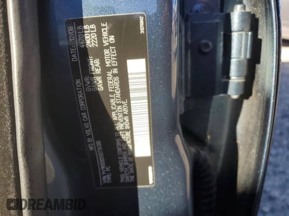 2009 Volvo S60 2.5T с VIN YV1RS592592734390, выставлен на аукционе Copart как лот 85784565 с пробегом 237 885 миль миль и Списание • Salvage title. История ставок и продаж доступна на DreamBid. Изображение 12.