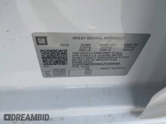 2019 Chevrolet Silverado 1500 RST z VIN 1GCPWDED5KZ100948, wystawiony jako IAAI lot #41879402 z przebiegiem 88 334 mil mil oraz . Historia ofert i sprzedaży dostępna na DreamBid. Obrazek 9.