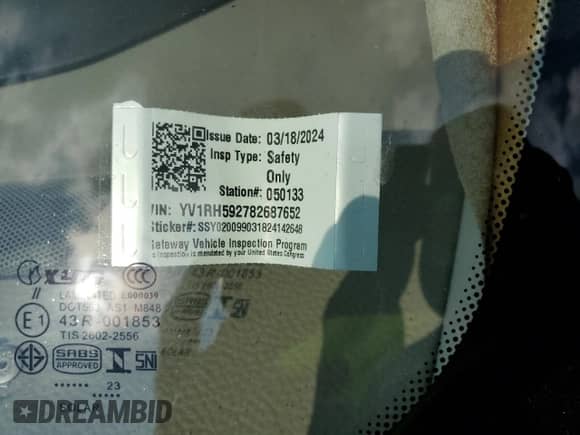2008 Volvo S60 2.5T с VIN YV1RH592782687652, выставлен на аукционе Copart как лот 69569895 с пробегом 230 249 миль миль и Списание • Salvage title. История ставок и продаж доступна на DreamBid. Изображение 12.