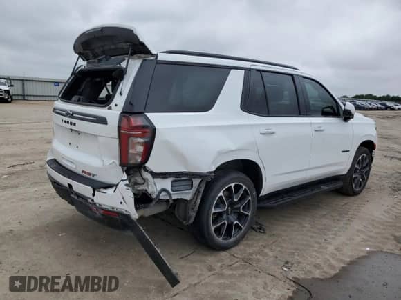 2023 Chevrolet Tahoe RST with VIN 1GNSCRKD9PR391778, listed as a Copart auction lot 54725335 with Not provided miles and Salvage title. Bid and sale history available at DreamBid. Image 3.