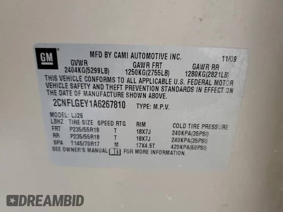 2010 Chevrolet Equinox LTZ с VIN 2CNFLGEY1A6267810, выставлен на аукционе Copart как лот 51619705 с пробегом 145 055 миль миль и Списание • Salvage title. История ставок и продаж доступна на DreamBid. Изображение 13.