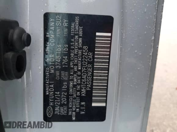 2015 Hyundai Veloster RE:FLEX with VIN KMHTC6AD7FU222458, listed as a Copart auction lot 82914294 with 93,714 mi miles and Salvage title. Bid and sale history available at DreamBid. Image 14.