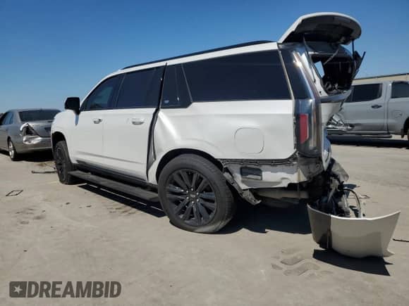 2021 Cadillac Escalade ESV Sport Platinum with VIN 1GYS4RKLXMR274214, listed as a Copart auction lot 71065314 with 47,176 mi miles and Salvage title. Bid and sale history available at DreamBid. Image 2.