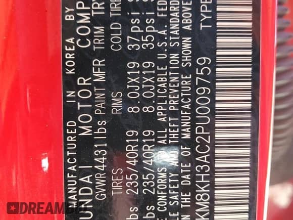 2023 Hyundai Kona с VIN KM8KH3AC2PU009759, выставлен на аукционе Copart как лот 42438665 с пробегом 31 568 миль миль и Списание • Salvage title. История ставок и продаж доступна на DreamBid. Изображение 13.