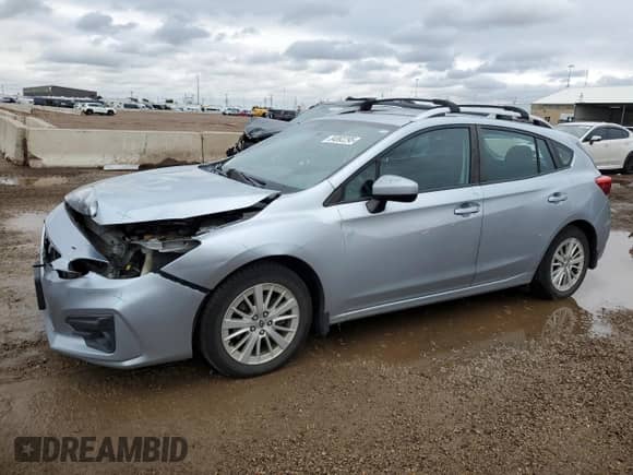 2018 Subaru Impreza Premium with VIN 4S3GTAB68J3741722, listed as a Copart auction lot 84892295 with 112,404 mi miles and Salvage title. Bid and sale history available at DreamBid. Image 1.