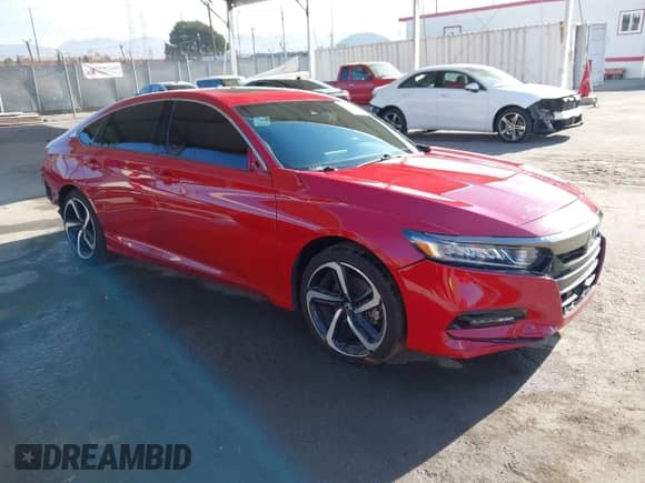 2019 Honda Accord Sport with VIN 1HGCV2F3XKA024638, listed as a IAAI auction lot 42934450 with 88,636 mi miles and . Bid and sale history available at DreamBid. Image 1.